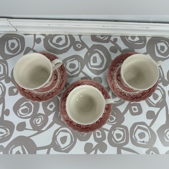 Set of 3 Royal Wessex Pink Willow Rosa Cup & Saucer Set Made in England - Picture 3 of 13